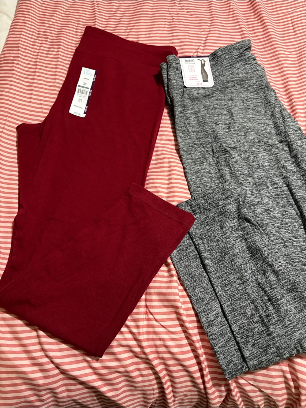 Women’s Stretch Jersey Leggings - Burgundy and Gray